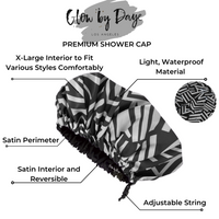 Satin Lined Shower Cap - Afro Geo Print