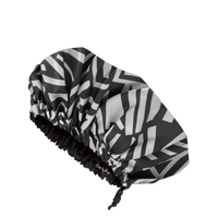 Satin Lined Shower Cap - Afro Geo Print